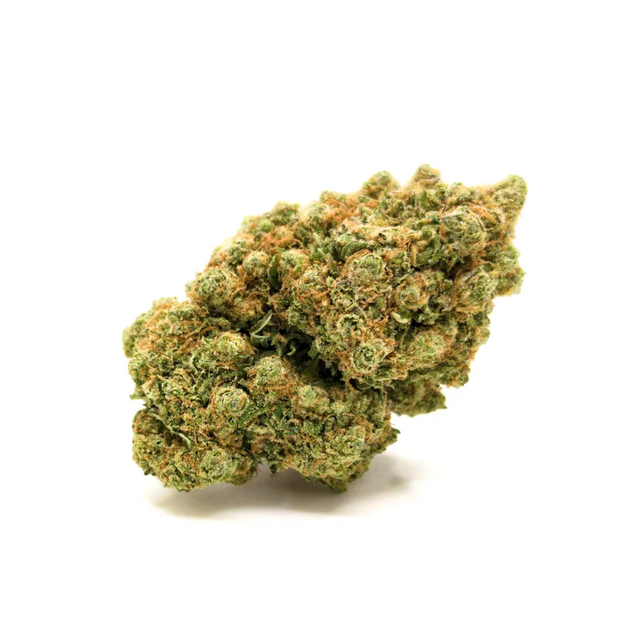 AMNESIA HYDRO CBD – cogollo indoor de hidroponía, tonos verde claro y pistilos anaranjados