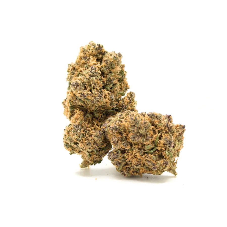 Dos cogollos flores cbd Grape N Cream cbd resinoso y tricomas coloridos